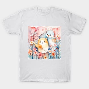 Cute floral animals gift ideas T-Shirt